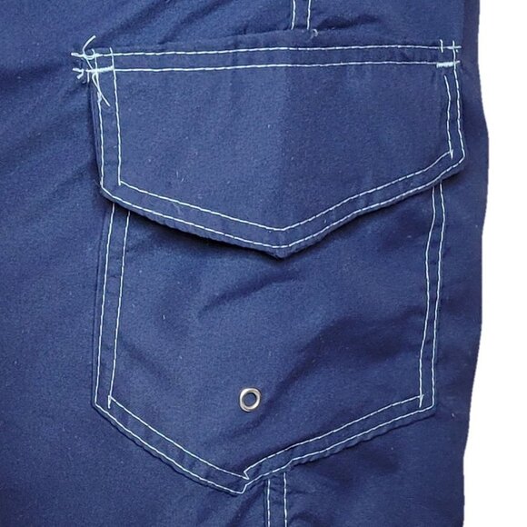 Men Swim Shorts, Swimming Trunks, 3 Pocket Cargo Swimwear, Navy - Picture 8 of 8